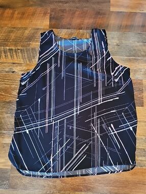 Black Geometric Print Tank Top